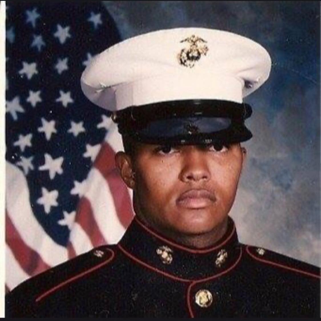 Michael Robinson in United States Marine Corps dress uniform